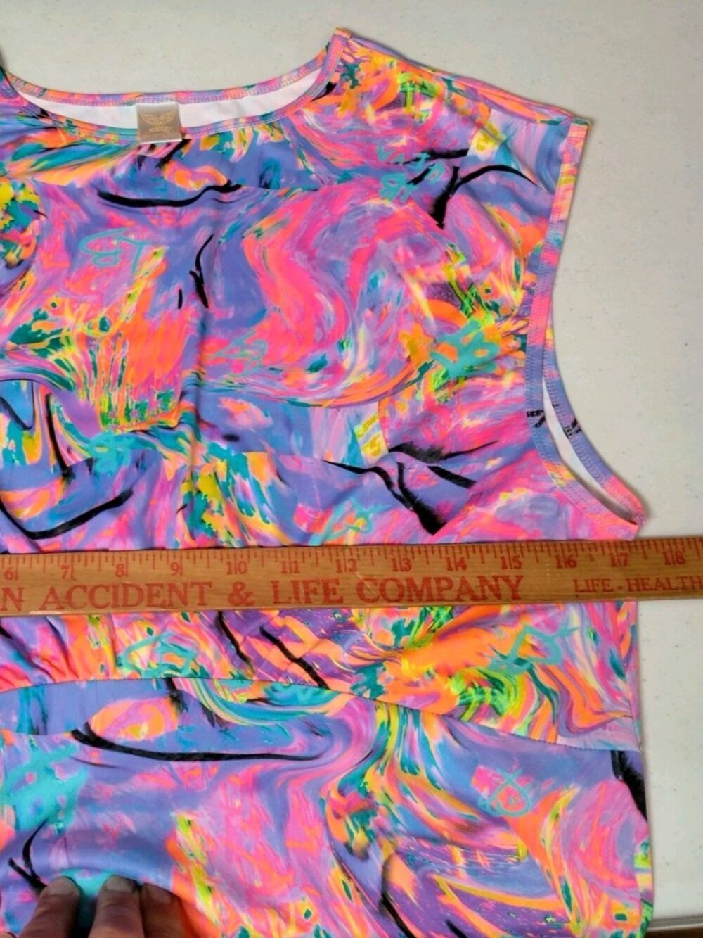 Lisa Blue Call Of The Whale Dress AUS UK 14 US 10 Beach Ruffle Psychedelic Swirl - Picture 3 of 16